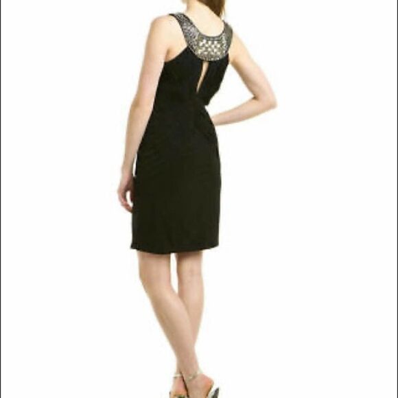 Sue Wong Black Beaded Sleeveless Cocktail Dress Size 6 - Picture 8 of 16